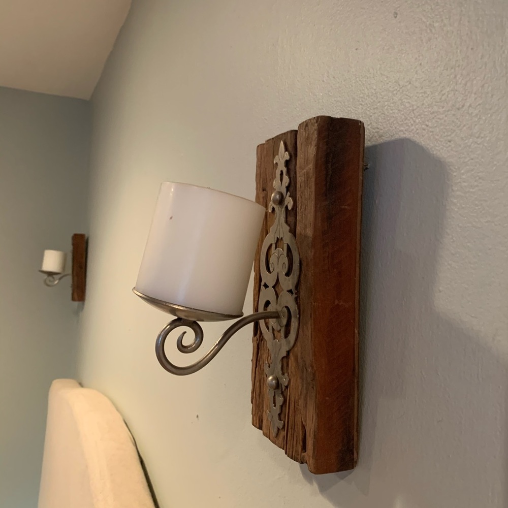 World Market Wooden Candle Sconces
